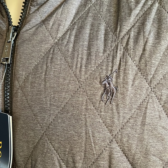 Polo Ralph Lauren REVERSIBLE Gray Heather Mock Neck Full Zip Vest - Picture 5 of 15